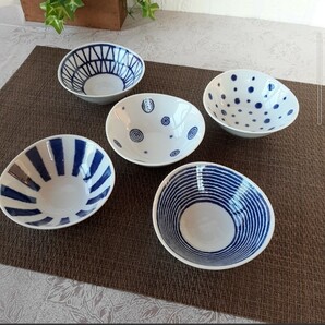 【5個】新品 日本製 波佐見焼 藍玉 小付 小鉢 セット 美濃焼 お好きな方にも