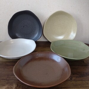 【5枚組】新品 日本製 美濃焼 アースカラー カレー皿 パスタ皿 揃 和モダン
