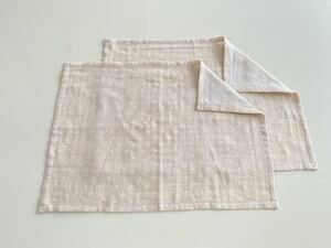 ハンドメイド★ランチョンマット　30×40cm ベージュドット2枚セット(672)