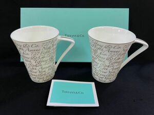 T349-K35-532 Tiffany ティファニー ノーツ マグカップ 2個 箱付き サイズ 約 8.2/10.3ｃｍ②