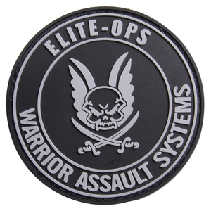 WARRIOR ASSAULT SYSTEMS パッチ ロゴマーク 丸型 ベルクロ ラバー製 [ ブラック ]