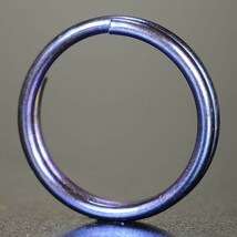 二重リング 丸押 ブルー チタン ハンドクラフト材 [ 12mm ] 二重カン 青 キーリング キーホルダー 二重チング_画像1