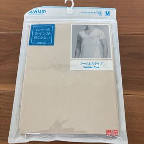 ユニクロ UNIQLO エアリズム airism シームレスVネックT(半袖) Seamless Type M men
