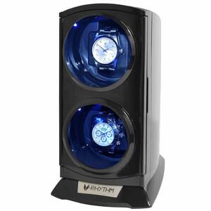 ベルソス ワインディングマシーン 縦型ツイン LEDライト付き ブラック 2本巻き VS-WW012