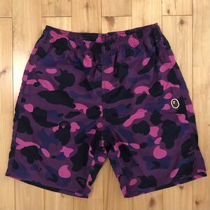 BAPE purple camo beach shorts Mサイズ a bathing ape エイプ ベイプ アベイシングエイプ 迷彩 ナイロン ハーフパンツ m600