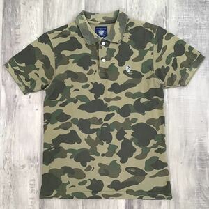 1st camo green ポロシャツ Sサイズ a bathing ape bape エイプ ベイプ アベイシングエイプ 迷彩 polo shirt m3333