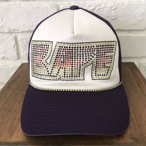 ★激レア★ KISS LOGO スワロフスキー キャップ purple a bathing ape BAPE swarovski ラインストーン trucker hat cap 帽子 エイプ ベイプ