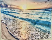 海辺（陽）タペストリー 95×73cm ポリエステル素材　壁掛け　インテリア　背景　夕陽　日の出_画像5