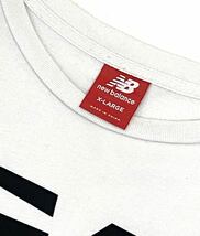 ◆new balance ニューバランス 長袖Tシャツ ロングTシャツ ロゴ プリント スポーツ コットン メンズXL 白 _画像5