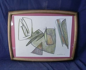 Art hand Auction 480684 Kenji Ushiku 的粉彩画, 暂定名称 作品(裱框) 画家, 绘画, 油画, 抽象绘画
