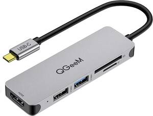 QGeeM USB C hub 5-in-1 USB Type C HDMI Hub adaptor 4K