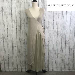 MERCURYDUO Mercury Duo плиссировать do King kashu прохладный LAP ребра вязаный One-piece F размер mint green S6-86 USED