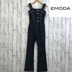 EMODA emo da bustier flair Denim overall S size indigo hem is flair . spread Silhouette . beautiful legs times . eminent S6-200 USED