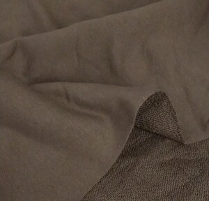 ハギレ ニット生地 裏パイルニット 茶系 綿ニット