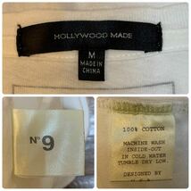 K403 メンズ Tシャツ HOLLYWOOD MADE N°9 ハリウッドメイド 半袖 ホワイト 白 プリント / M 全国一律送料370円_画像2