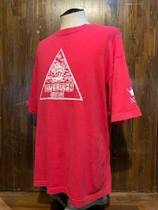 K415 メンズ Tシャツ NINE RULAZ LINE ナインルーラーズ 半袖 レッド 赤 プリント ストリート / L 全国一律送料370円