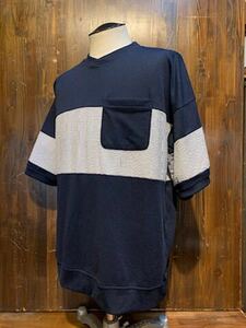 K355 メンズ Tシャツ DC SHOES ディーシー 半袖 切替 カットソー シアサッカー ゆったり ストリート / S 全国一律送料520円