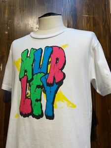 K407 メンズ Tシャツ Hurley ハーレー 半袖 ホワイト 白 プリント サーフ / L 全国一律送料370円