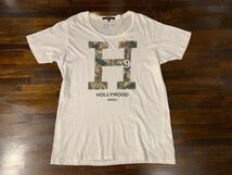 K403 メンズ Tシャツ HOLLYWOOD MADE N°9 ハリウッドメイド 半袖 ホワイト 白 プリント / M 全国一律送料370円_画像6