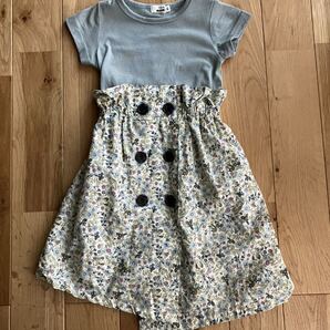 ペアマノン トレンチスカート ドッキングワンピース 半袖 90センチ