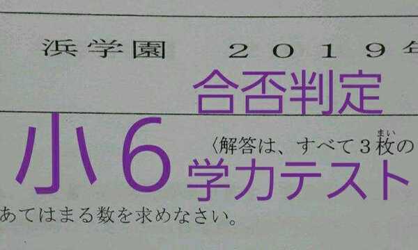 浜学園　小６　最新版　2019年版　合否判定学力テスト　中学受験　難関　最難関　後半