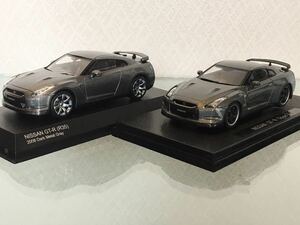 送料無料　1/43 日産 GT-R R35 ミニカーセット　京商 KYOSHO エブロ EBBRO NISSAN Spec V ダークメタルグレイ