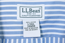 【送料無料】 L.L.Bean コットン ストライプ柄 長袖シャツ BDシャツ ボタンダウン メンズL 未使用 エルエルビーン LLビーン CA0868_画像6