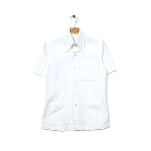 [ бесплатная доставка ] 70S Vintage EXCLUSIVELY HIS хлопок рубашка с коротким рукавом BD рубашка medical рубашка Safari рубашка мужской XS соответствует CB1128