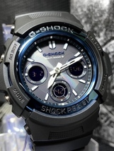 新品 Casio カシオ G-SHOCK ジーショック 正規品 腕時計アナデジ 電波ソーラー腕時計 20気圧防水 ワールドタイム マルチバンド６ ブルー_画像3