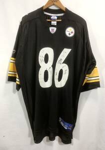 ■ Reebok リーボック NFL ピッツバーグ スティーラーズ ＃86 WARD フットボール Tシャツ 古着 サイズXL 黒 アメカジ アメフト Steelers ■