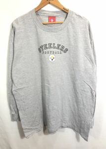 ■ USA製 NFL ピッツバーグ スティーラーズ ロゴイラスト 長袖 Tシャツ 古着 サイズX-LARGE アメカジ アメフト STEELERS FOOTBALL ■