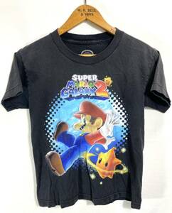 ■ 子供用 00s Nintendo 任天堂 スーパー マリオギャラクシー イラスト 半袖 Tシャツ 古着 サイズS ブラック ゲーム SUPER MARIO GALAXY2■