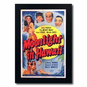  Hawaiian poster fla girl series F-149 [Moonlight in Hawaii] size :31×20cm America .