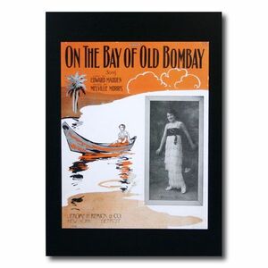  Hawaiian poster fla girl series F-127 [On The Bay of Old Bombay] size :27×21.5c