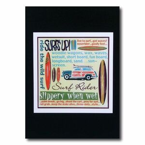 ハワイアンポスター サーフィンシリーズ N-40 「SURF'S UP!」 サイズ：22×21.5cm アメリカ雑貨 アメリカン雑