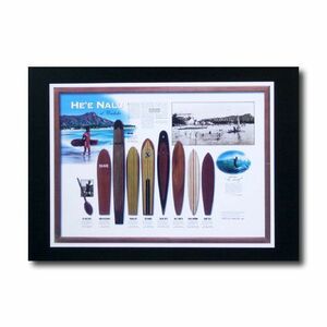 ハワイアンポスター サーフィンシリーズ N-17 「HE'E NALU」 サイズ：21.5×30cm アメリカ雑貨 アメリカン雑貨