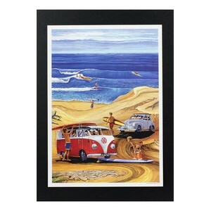  Hawaiian постер машина серфинг серии J-4 Red VW Wagon искусство размер : длина 30.4× ширина 21.6cm
