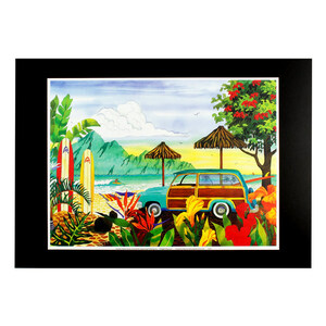  Hawaiian poster Hawaiian series surfboard art size : length 27.6× width 20.6cm( code less )