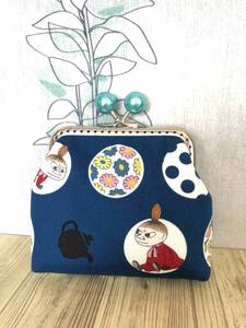 がま口 / ポーチ / 財布 / 小物入れ / ハンドメイド ☆水玉 リトルミイ・青27