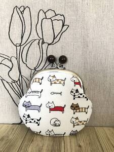 がま口 / ポーチ/ 財布 / 小物入れ / ハンドメイド ☆ 猫・ネコ・8