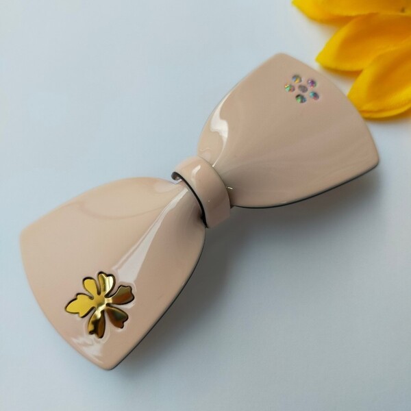 ピンクリボンバレッタ アセテート アクセサリー 髪飾り 9cm/4cm NO.20