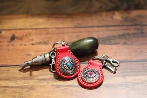 【ペア商品】 牛本革 ・ヌメ革 キーホルダー ☆ キーリング