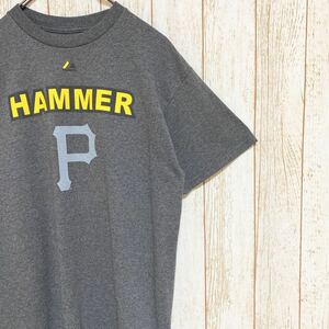 Majestic マジェスティック MLB Pittsburgh Pirates ピッツバーグ・パイレーツ プリント Tシャツ M メジャーリーグ USA古着 アメリカ古着