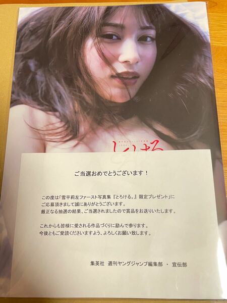 雪平莉左 とろける。 アザーカット写真集 200冊限定 プレゼント当選品