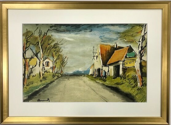 【特価】　≪　 モーリス・ド・ヴラマンク 　≫　 オリジナルリトグラフ【 石版画 】 　 LA ROUTE　　 1957年 　　 MOURICE DE VLAMINCK