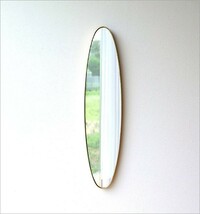 鏡 壁掛けミラー オーバル 楕円形 アンティークゴールド ウォールミラー おしゃれ シンプル モダン オーバルロングスリムミラー_画像6