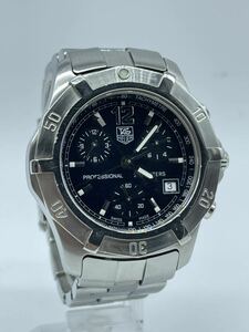 タグ・ホイヤー エクスクルーシブ クロノグラフ プロフェッショナル TAG HEUER 200M デイト クォーツ 黒文字盤 メンズ 男性 腕時計