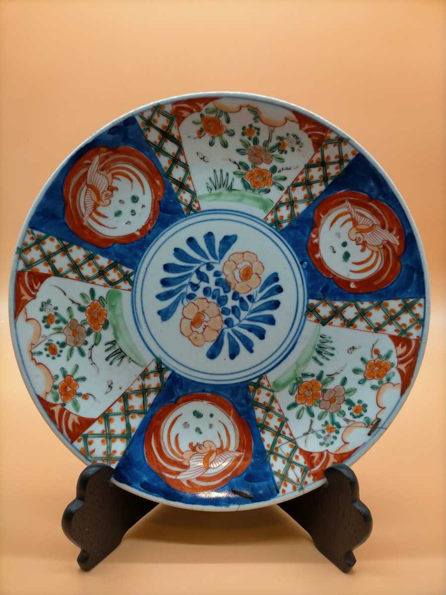 1◇初荷です ◇古伊万里 江戸中期~後期 蛸唐草大皿 46cm ◇丁寧な絵 ...