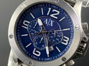 [A974]1円～☆メンズ腕時計 クォーツ クロノグラフ AX アルマーニエクスチェンジ AX1512 動作品