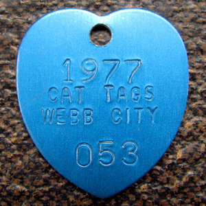 【キャットタグ】1977年 Cat Tag Webb City MO ビンテージ アンティーク 骨董 猫 キーホルダー ドッグタグ ネックレス等に 4